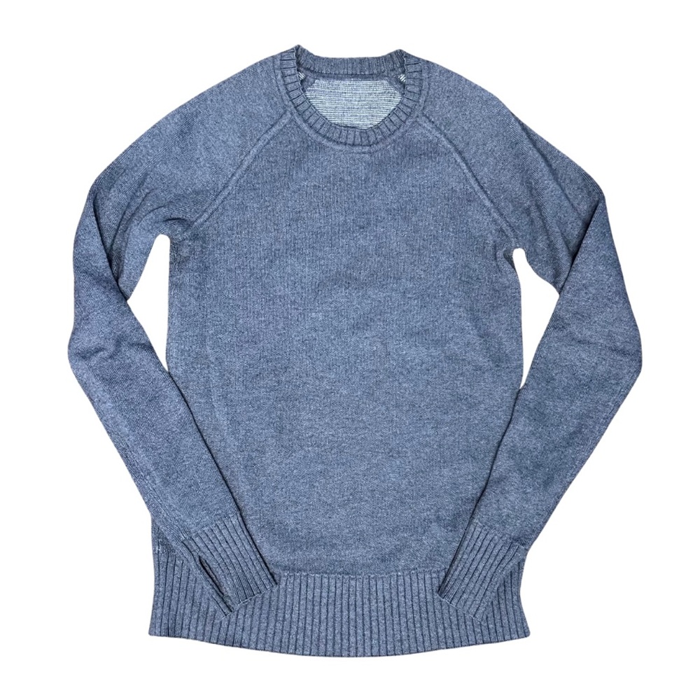 EUC Lululemon Still Lotus Sweater *Reversible XS/S Heathered Code Blue Ice Cap